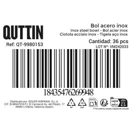 Quttin Bol de Aperitivo de Acero Mate 12 cm (36 Unidades)