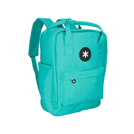 Antartik Mochila Cubo Menta 300x115x390 mm con Bolsillos Exteriores, Compartimento Portátil y Asas Metálicas, Adaptable a Carrito