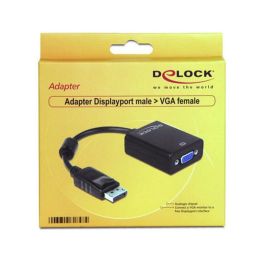 Adaptador DisplayPort a VGA DELOCK 61848 Negro