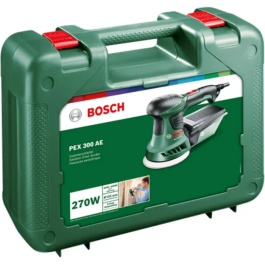 Bosch Lijadora Orbital Aleatoria Inalámbrica PEX 300 AE - 270 W con 25 Discos de Lijado y Plato de Soporte Flexible