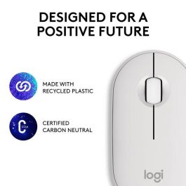 Logitech M350S Pebble 2 Mouse Inalámbrico Ambidextro con Conectividad Bluetooth y RF USB, Sensor Óptico de 4000 DPI