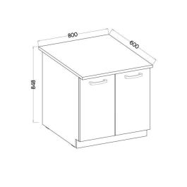 LASSEN Mueble bajo de cocina bajo fregadero L 80 cm - Decoración roble claro Sonoma LASSEN Mueble bajo de cocina bajo fregadero L 80 cm - Decoración roble claro Sonoma