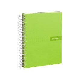 Cuaderno Espiral Liderpapel A4 Crafty Tapa Forrada 80H 90 gr Cuadro 4 mm Con Margen Color Verde 5 unidades