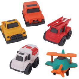 Tachan Set 5 Vehiculos Eco Bio T01044 Fabricados con Paja de Trigo Juguetes Sostenibles +18 Meses