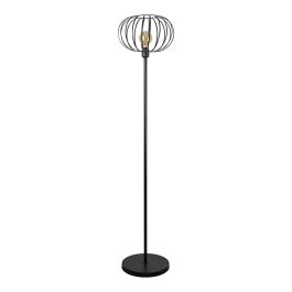 Edm Lámpara de pie vintage para salón, E27 60W, color negro, Ø35x150 cm