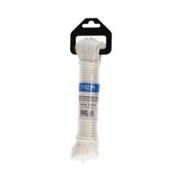 Edm Cordón trenzado polipropileno tendedero 4,5 mm x 10 m, resistencia 205 kg, para exteriores, camping y náutica