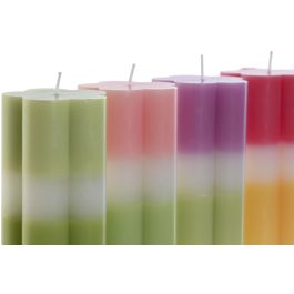 DKD Home Decor Vela Shabby Multicolor de Cera con Diseño Floral 7x14x7 cm, 470gr (Pack 12 Unidades)