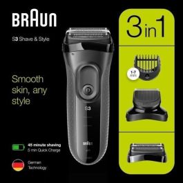 BRAUN SERIE 3 SHAVE & STYLE 3000BT Afeitadora eléctrica con recortador de barba - Negro