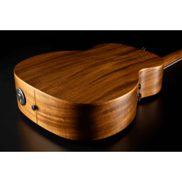 LAG Guitarra Acústica Travel Nylon Blue Wave 1 Electroacústica Cedro Rojo Macizo Caoba Marrón Natural Satinado