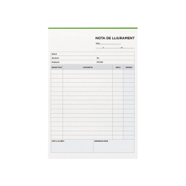 Liderpapel T226 Talonario Entregas Original y Copia, Tamaño Cuarto (144 x 210 mm), Texto en Catalán