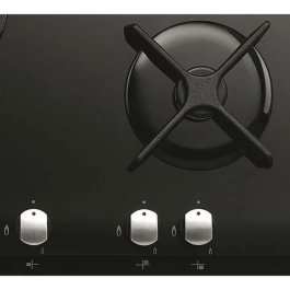 Whirlpool AKT404NB Cocina de Gas con 3 Quemadores y 6350W de Potencia, Revestimiento de Vidrio Templado Negro