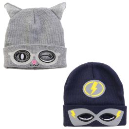 Sensly Gorro Infantil Superhéroe-Gato con Antifaz Talla Única El borde al desdoblarse se convierte en antifaz
