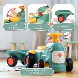 Falk Moto-tractor Maurice Volante y Remolque 100% Fabricado en Francia 90% Plástico Reciclado A partir de 12 Meses AAAAI16075