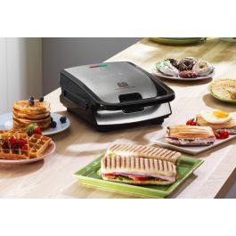 Tefal SW852D, Sandwichera y Gofrera Combinada, Negro y Acero Inoxidable, 700W