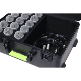 SBG Estuche de Transporte para 15 Micrófonos de Polietileno con Cierre TSA