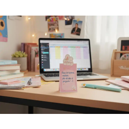 Imaginovo Bloc notas adhesivas conejito rosa 20 hojas 85x164 mm con mensaje trasero