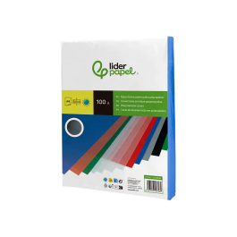 Liderpapel Tapa encuadernacion polipropileno A4 0.5 mm Azul translucido paquete de 100 unidades