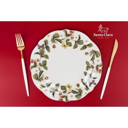 Santa Clara Vajilla 12Pcs Aranjuez Stoneware Vitrificado, Resistente, Lavavajillas y Microondas (2 Unidades)
