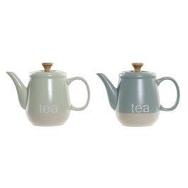 DKD Home Decor Pasteles lianfeng Tetera Verde Menta y Azul Gres 12 x 16.5 x 22.5 cm (2 Unidades) Precio: 17.78999959. SKU: S3014970