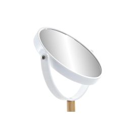 DKD Home Decor Espejo Scandi Blanco Natural Bambú PS 17 x 17 x 31 cm
