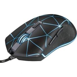 Trust Ratón Gaming Locx Gxt Cable Usb 800-4000Dpi 6 Botones Programables Iluminación Led Negro