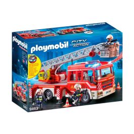 Playmobil 9463 Camión de Bomberos con Escalera, luces y sonidos, cabina para 4 personajes, compatible con módulo RC y bomba de agua 9468, para niños +4 años Precio: 82.58999958. SKU: S7156490