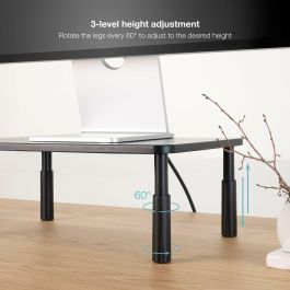 TooQ TQMR086 Soporte Monitor de Escritorio Ergonómico para 1 Pantalla, 20 kg, Altura Ajustable 100-140 mm, Plástico/Acero Negro
