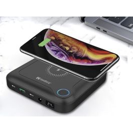 Sandberg Powerbank Universal 24000 mAh para Portátil, Macbook y Móvil con Carga Inalámbrica, Múltiples Adaptadores y USB-C Quick Charge