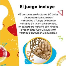 Bingo de madera y metal con cartones 26x24x33 cm Bingo de madera y metal con cartones 26x24x33 cm
