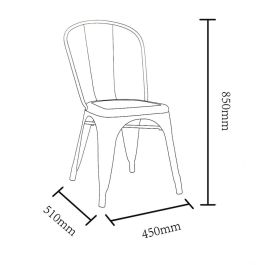 Silla Apilable Plata Metal Dallas 45 X 52,50 X 85 cm