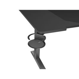 GENESIS NDS-2249 Holm Modular 140 Escritorio Gaming Altura Ajustable, Negro, con Soporte Bebida/Auriculares y LED RGB