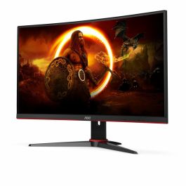 Aoc Monitor Led 23.6 Pulgadas C24 gr2Ae Full HD, Curvo, 165Hz, FreeSync, 1ms, VA, Negro/Rojo