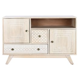 DKD Home Decor Buffet Boho Blanco Natural Mango 42 x 75 x 115 cm