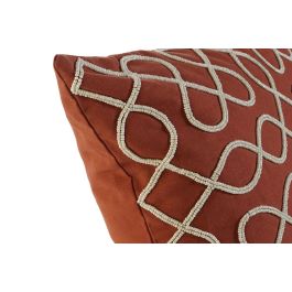 DKD Home Decor Funda de Cojín de Algodón y Poliéster Terracota con Cremallera 40 x 60 cm