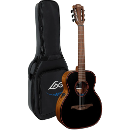 LAG Guitarra Acústica Travel Nylon Blue Wave AE Blue Wave 1 Tapa Cedro Rojo Macizo Fondo Caoba Satinado