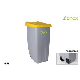 Cubo de Basura para Reciclaje 85L Cerrado Amarillo - Denox (2 Unidades) Precio: 78.49999993. SKU: B1GM3G5TFS