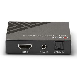 Lindy HDMI 18G Audio Embedder, Entradas Ópticas TosLink y 3.5mm, Passthrough 4K UHD 60Hz HDR, HDMI 2.0, HDCP 2.2