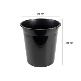 Papelera Plastico Q-Connect Negro Opaco 13 Litros 275x285 mm