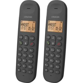 Logicom Teléfono Fijo Inalámbrico DECT ILOA 255T DUO Negro con Contestador Automático