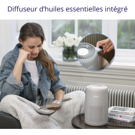 Levoit LEV1711486200708 Purificador de Aire Core Mini Pro Gris - Filtración de 3 Etapas, Sensor de Calidad del Aire, Para Habitaciones de hasta 16 m2, 7 W