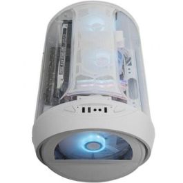 Mars gaming Caja MicroATX MCCYLON Blanca, Caja Gaming Futurista Tipo Turbina con Ventana Panorámica