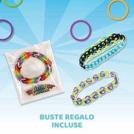 Bandai BAN1738045210754 Rainbow Loom Mini Combo Set Loomi Pals - Caja para hacer pulseras con 2100 elásticos y 60 charms