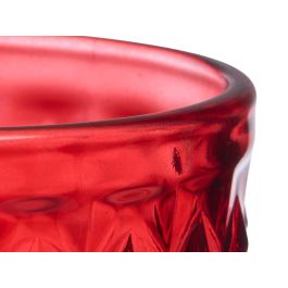 Vivalto Copa Diamante Roja 220 ml de Vidrio 8x15.5x8 cm - Ideal para Bebidas y Decoración del Hogar (Set de 24)