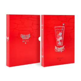 Belius Cocktails Boligrafo y Wallet Aluminio Rojo Plateado Relieve Tinta Azul Caja Diseño Elegante