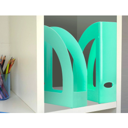 Q-connect Revistero Plástico Verde Menta 320x250x80 mm