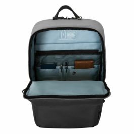 Targus Sagano Mochila para Portátil 15.6" Negro, Gris con Múltiples Bolsillos, Material Reciclado y Protección contra Lluvia