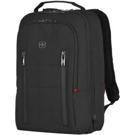 Wenger City Traveler Mochila para portátil de 16 pulgadas con bolsillo para tableta de 12 pulgadas, Negro