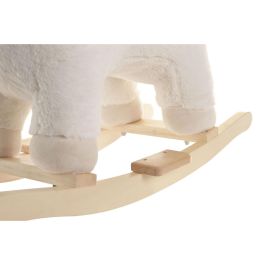 DKD Home Decor Mecedora Kids Poliéster y Madera Blanco Natural 33 x 50 x 64 cm