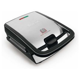Tefal SW854D16 Sandwichera y gofrera, Plancha de 700W, Acero Inoxidable y Negro