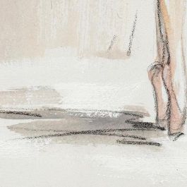 DKD Home Decor Cuadro Romantico Blanco Beige 3.7 x 100 x 80 cm (2 Unidades) Pintado a Mano Lienzo Pino Ballet